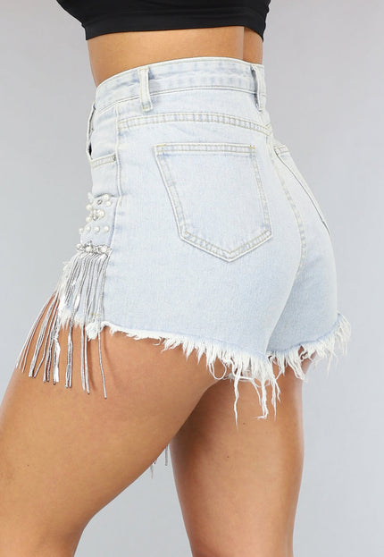 NEW1110 Glitter Fringe Spijkerbroekje