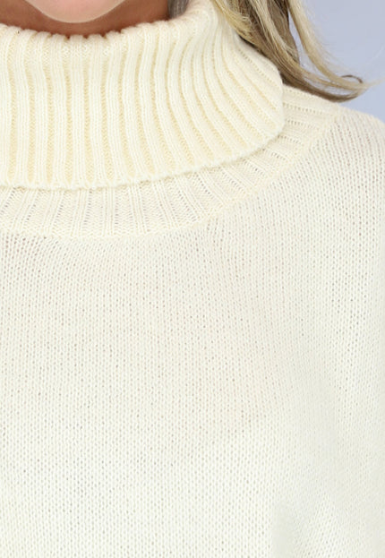 NEW1110 Grote Oversized Gebreide Trui Crème