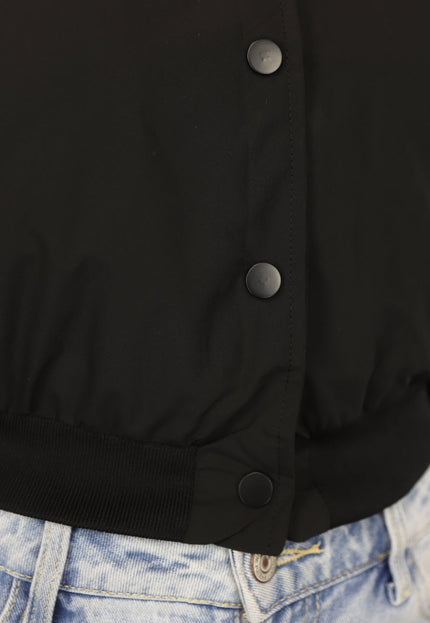 NEW1110 Zwarte Cropped Bomber Jacket