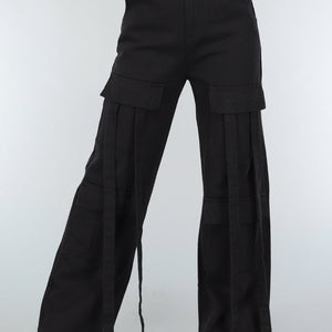 OP=OP.41.NL Zwarte Utility Broek met Straps