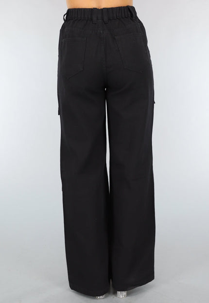 OP=OP.41.NL Zwarte Utility Broek met Straps