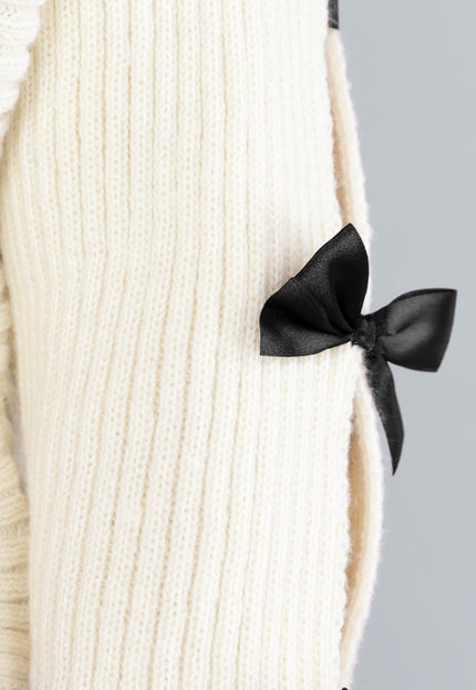 NEW1112 Beige Vest met Zwarte Strikjes