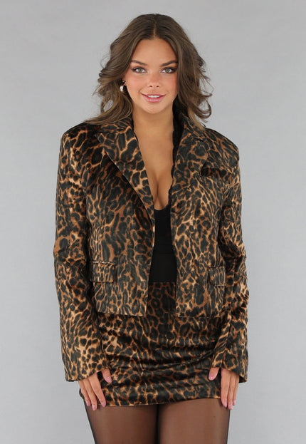 NEW1112 Panterprint Blazer met Zakken