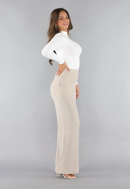 OP=OP.48.NL Stretch Top met Lange Mouwen in Wit