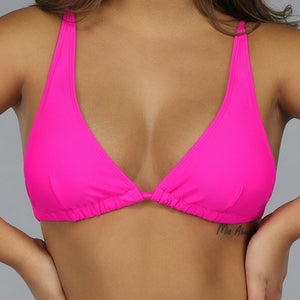 NEW120225 Felroze Triangel Bikinitop met Verstelbare Bandjes