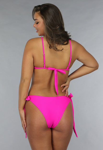 NEW120225 Felroze Triangel Bikinitop met Verstelbare Bandjes
