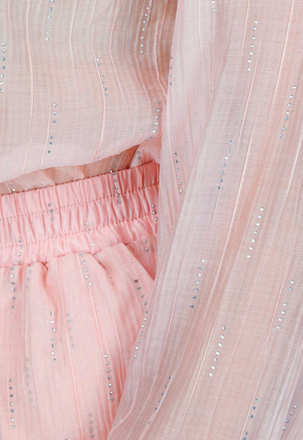 NEW120325 Blouse en Short Set in Lichtroze