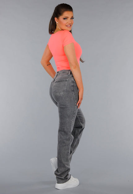 NEW120325 Coral Stretch Shirt met Vierkante Hals