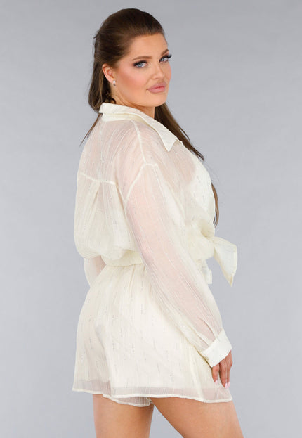 NEW120325 Crème 2-Delig See-Through Set