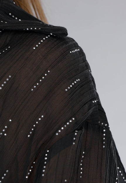 NEW120325 Zwarte Tweedelige Set met Blouse en Short