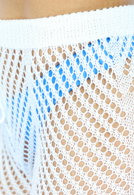 NEW1204 Witte Gehaakte Strandbroek