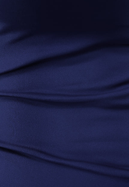 NEW1206 Navy Blauwe Top van Stretch Stof