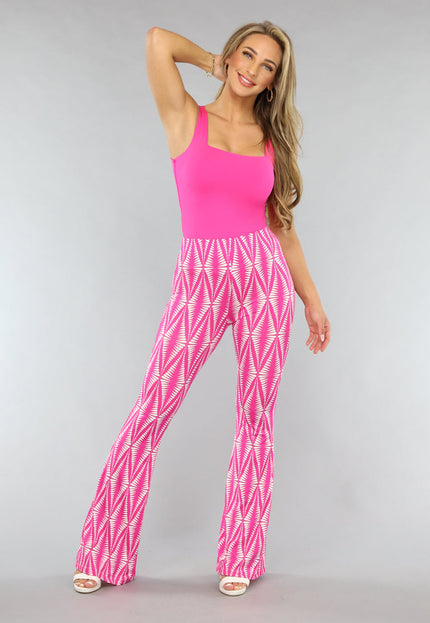 NEW1206 Stretch Top met Brede Schouderbanden in Fuchsia