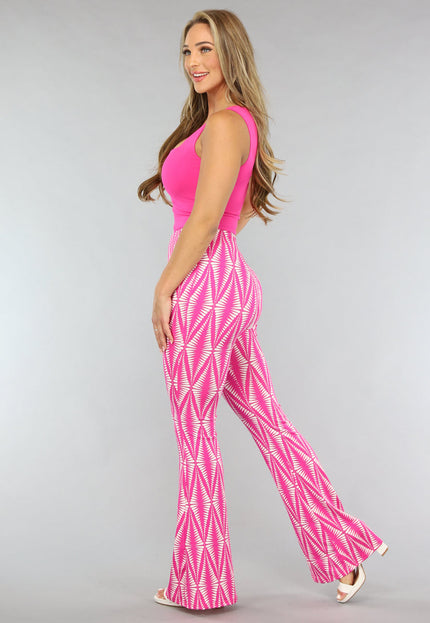 NEW1206 Stretch Top met Brede Schouderbanden in Fuchsia