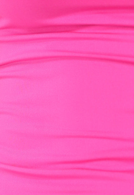 NEW1206 Stretch Top met Brede Schouderbanden in Fuchsia