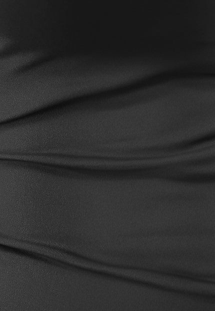 NEW1206 Zwarte Elastische Top met Vierkant Uitgesneden Hals