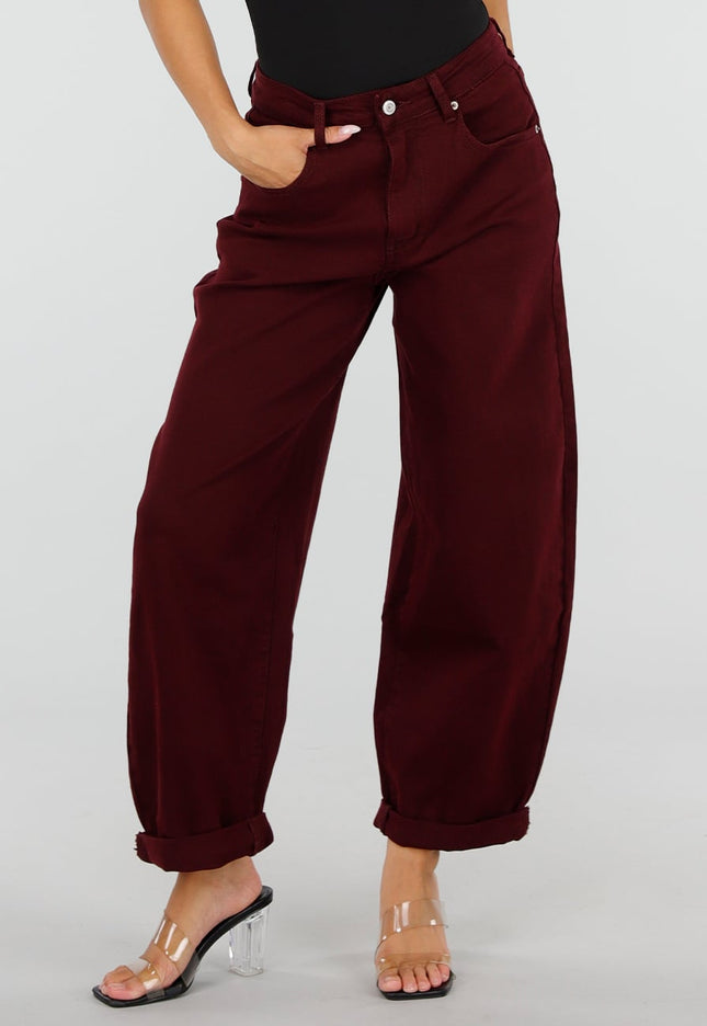 NEW120826 Bordeaux Barrel Jeans