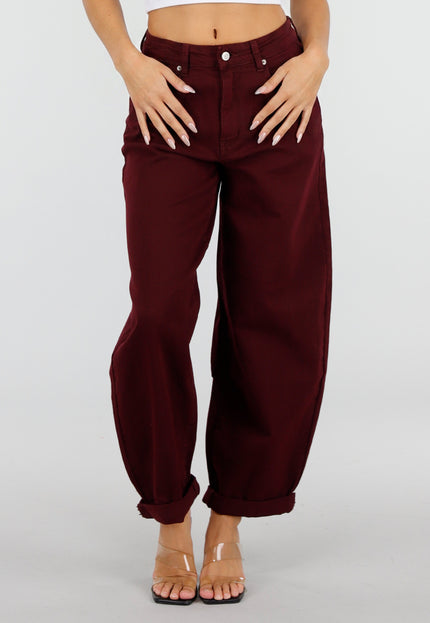 NEW120826 Bordeaux Barrel Jeans
