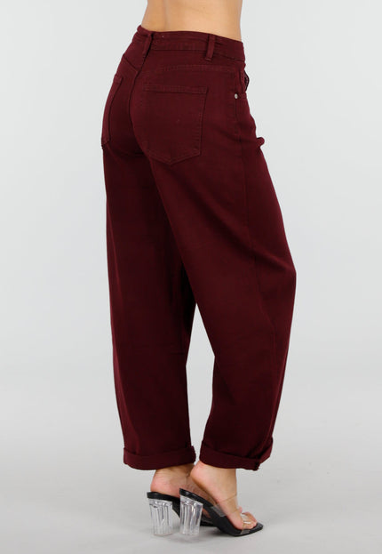 NEW120826 Bordeaux Barrel Jeans