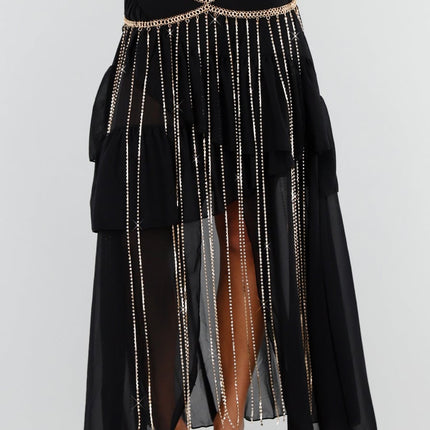 NEW120826 Goudkleurige Tailleketting met Strass