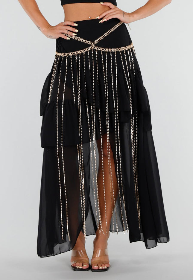 NEW120826 Goudkleurige Tailleketting met Strass