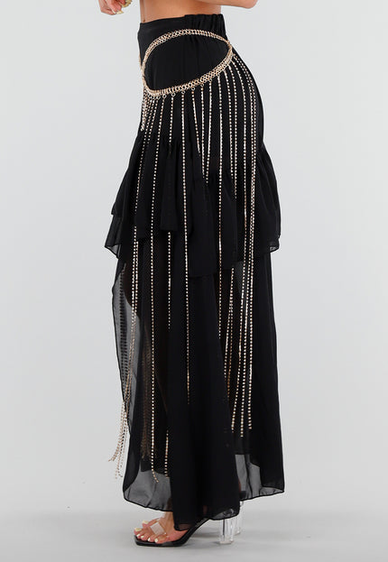 NEW120826 Goudkleurige Tailleketting met Strass