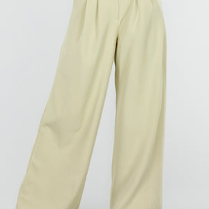 NEW120826 Pistache Groene Tall Wide Leg Broek
