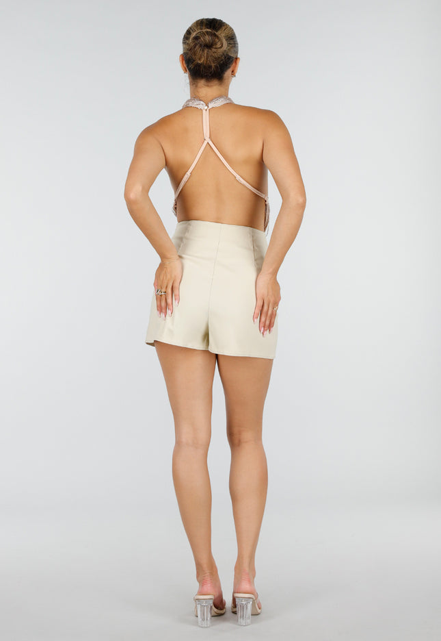 NEW120826 Verstelbare Champagne Halter Fringe Top