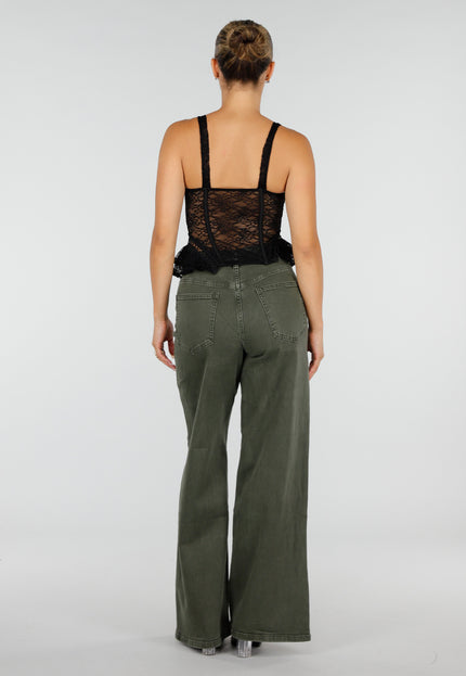 NEW120826 Zwart Kanten Peplum Korset