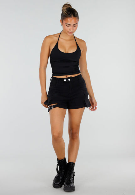 NEW120826 Zwarte Halter Sport Top met Pads