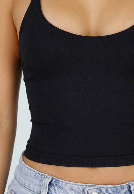 NEW120826 Zwarte Halter Sport Top met Pads