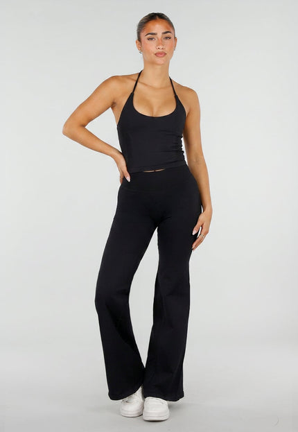 NEW120826 Zwarte Sportset met Flared Legging
