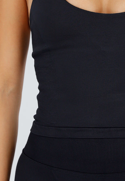 NEW120826 Zwarte Sportset met Flared Legging