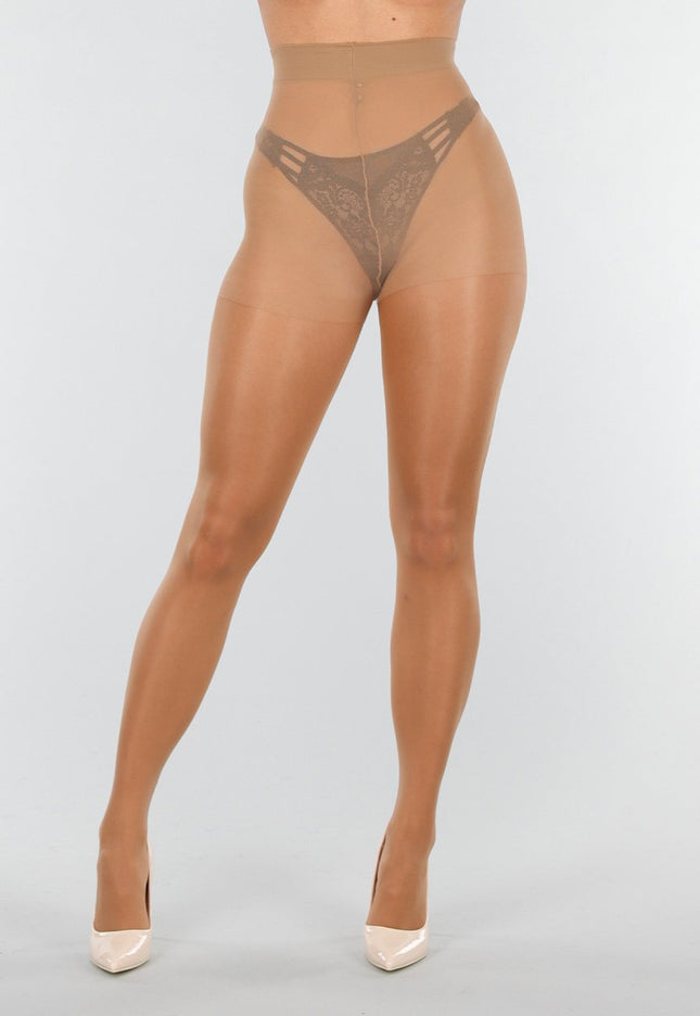 NEW121125 Beige 20 Denier  Glanzende Tall Panty