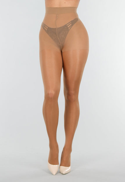 NEW121125 Beige 20 Denier  Glanzende Tall Panty