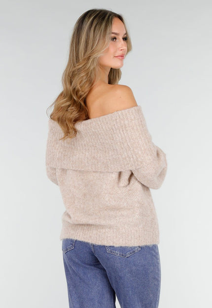 OP=OP.50.NL Beige Off Shoulder Trui