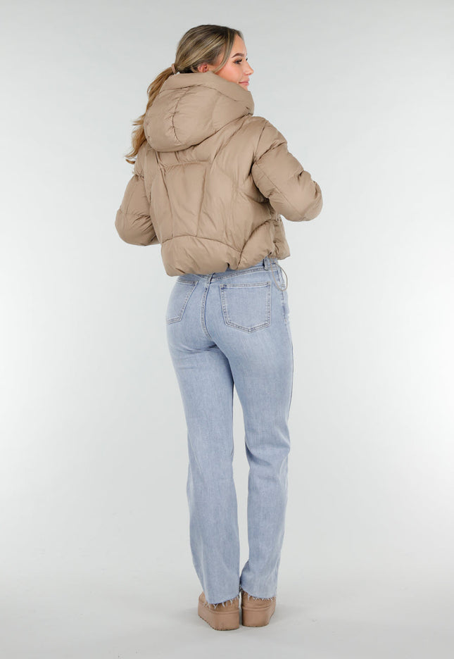 NEW121125 Beige Puffer Jas