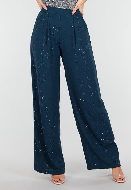 NEW121125 Petrol Pantalon met Glitters