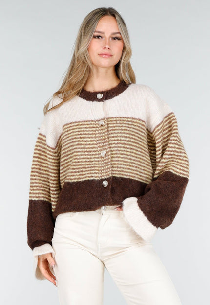 NEW121125 Bruin Gestreept Wollen Vest