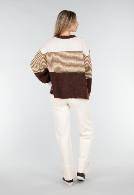 NEW121125 Bruin Gestreept Wollen Vest