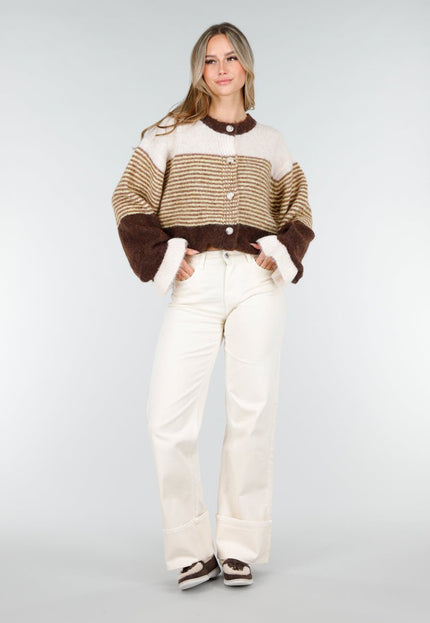 NEW121125 Bruin Gestreept Wollen Vest