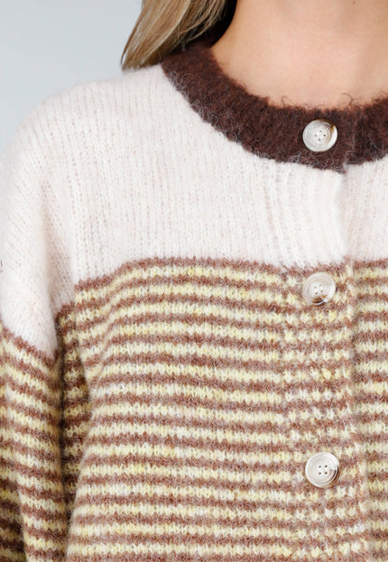 NEW121125 Bruin Gestreept Wollen Vest