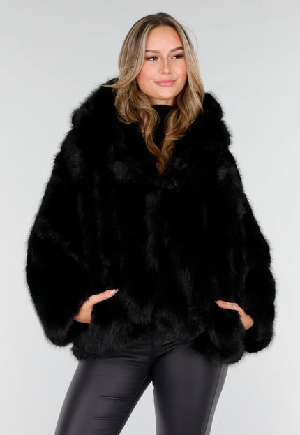 NEW121125 Bruine Faux Fur Jas