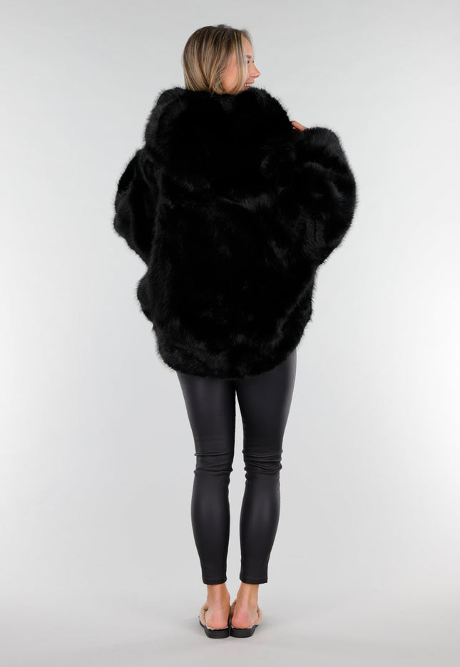 NEW121125 Bruine Faux Fur Jas