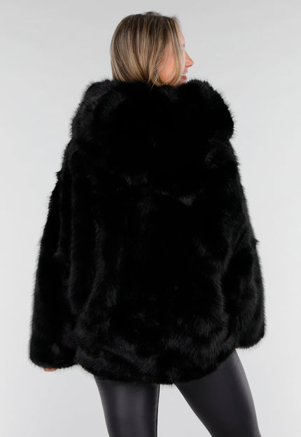 NEW121125 Bruine Faux Fur Jas