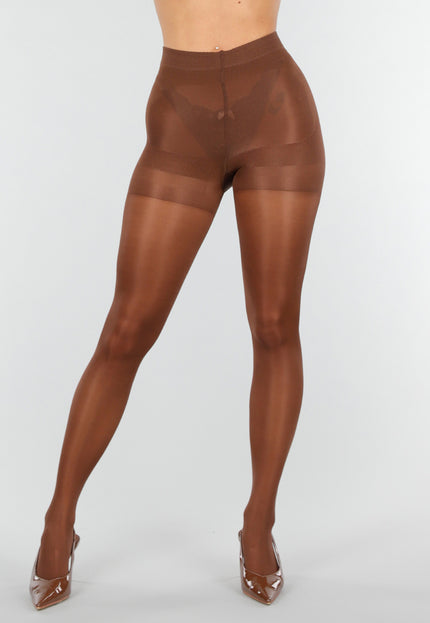 NEW121125 Bruine 40 Den Glanzende Panty
