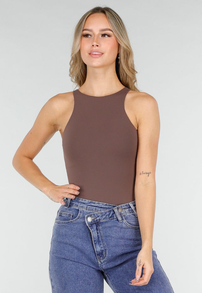 NEW121125 Bruine Mouwloze Skins Body