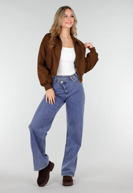 NEW121125 Bruine Suèdelook Jas