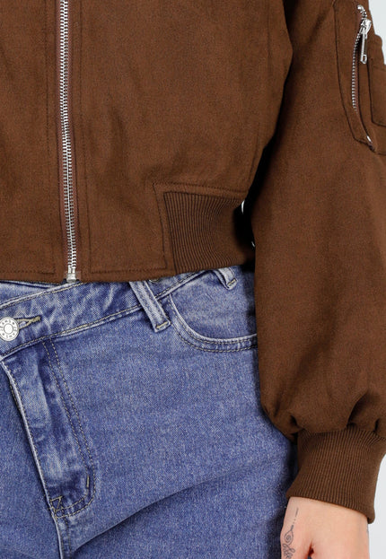 NEW121125 Bruine Suèdelook Jas