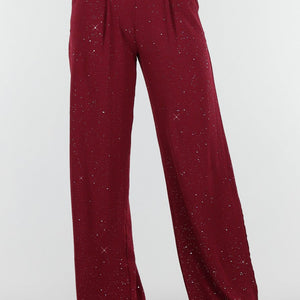 Burgundy Pantalon met Glitters
